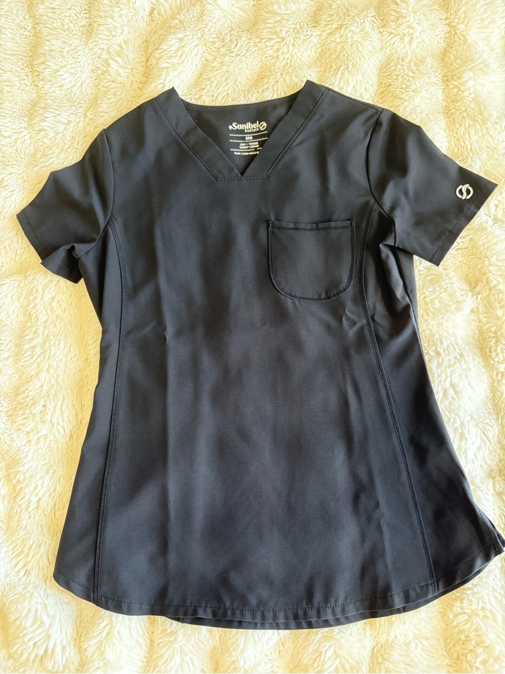 Sanibel Women’s Black V-Neck Scrub Top